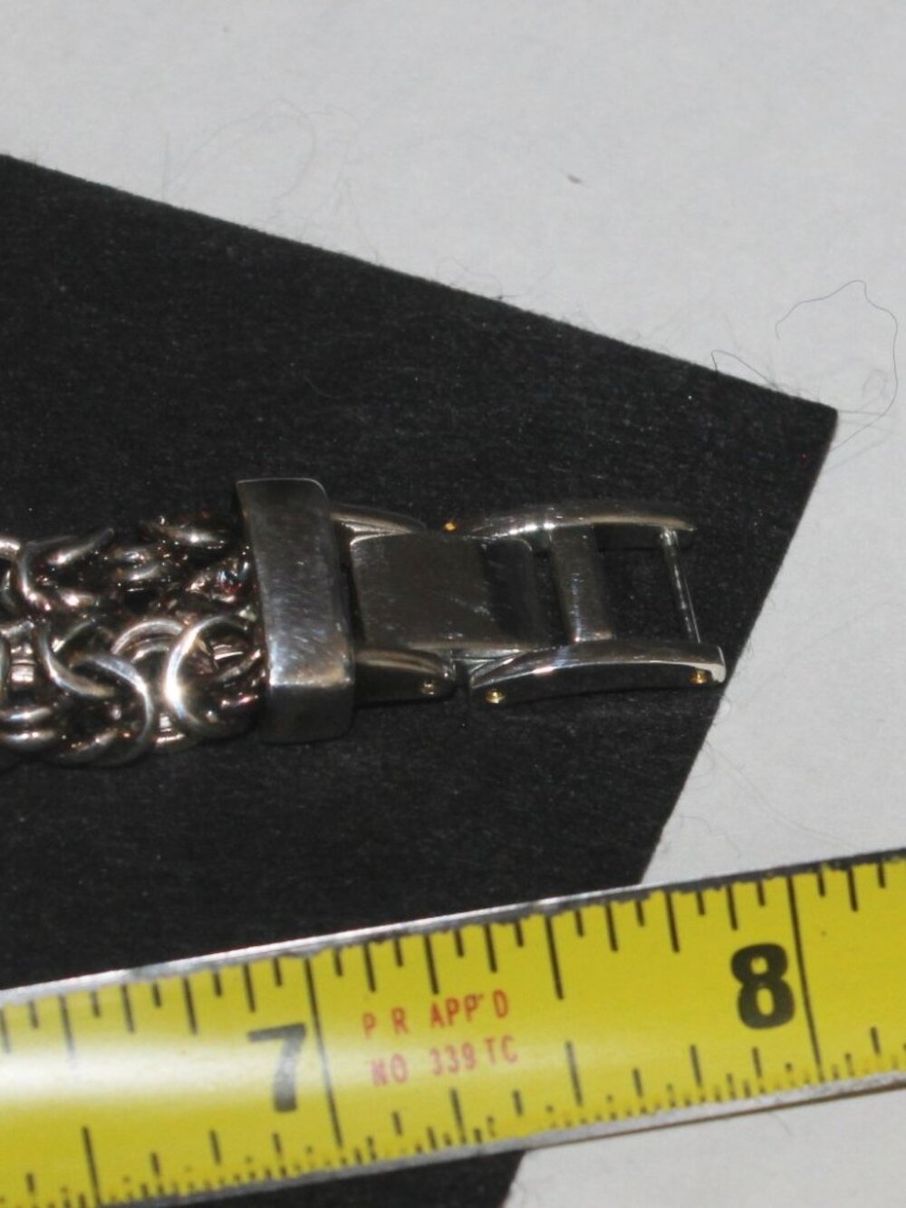 NEW Ultra Fine 950 Sterling Silver MOP Rainbow Effect Bracelet Watch 61 Grams! - Picture 6 of 7